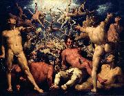 CORNELIS VAN HAARLEM The fall of Lucifer. painting